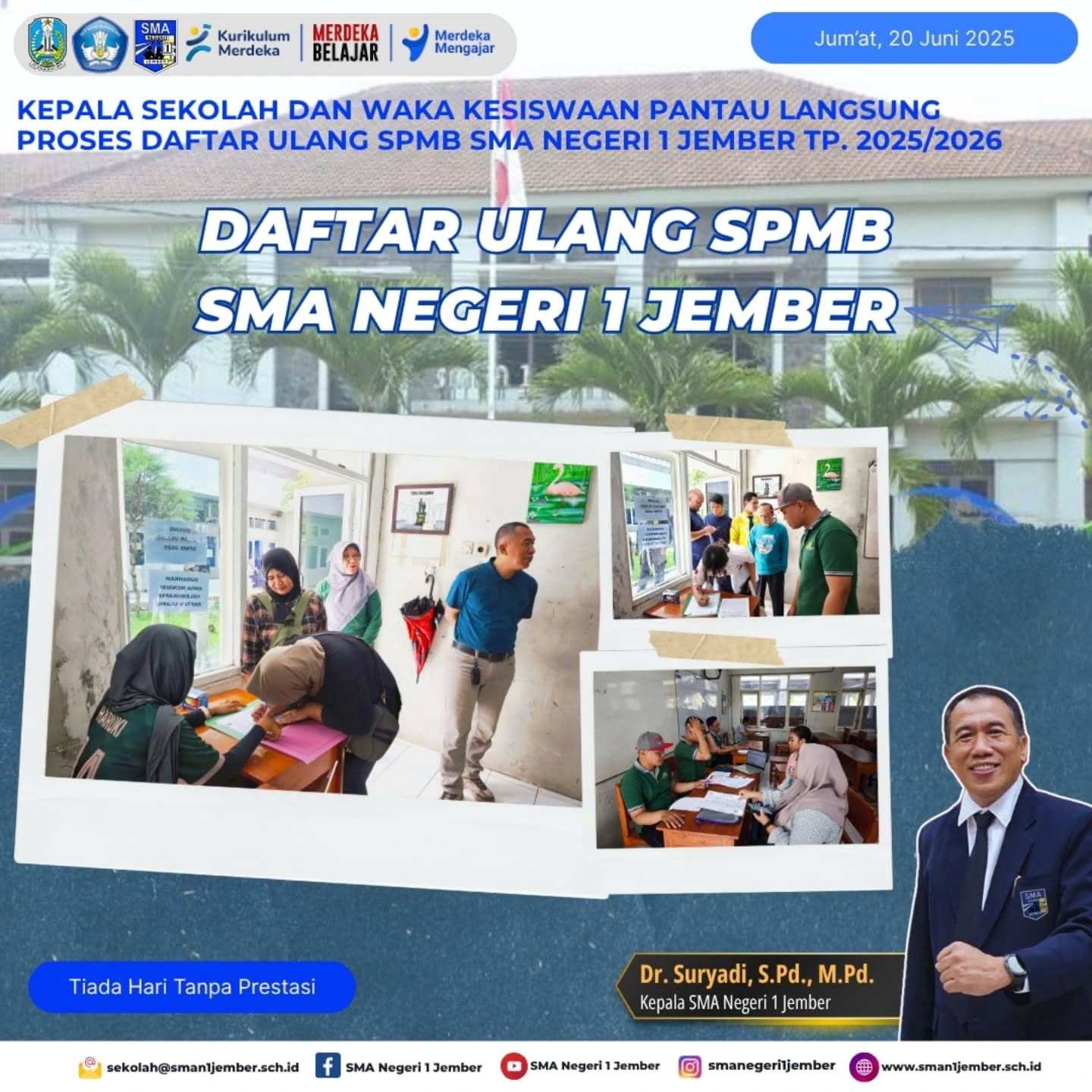 Kepala Sekolah dan Waka Kesiswaan Pantau Langsung Proses Daftar Ulang SPMB TP. 2025/2026