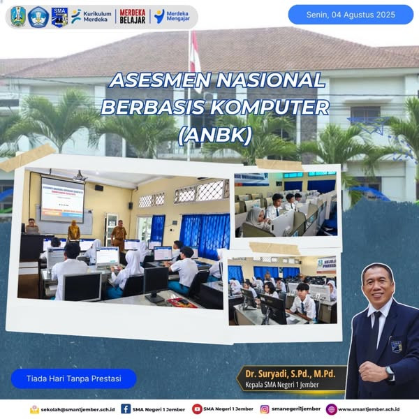 SMA Negeri 1 Jember Gelar ANBK: 45 Peserta Utama dan 5 Cadangan