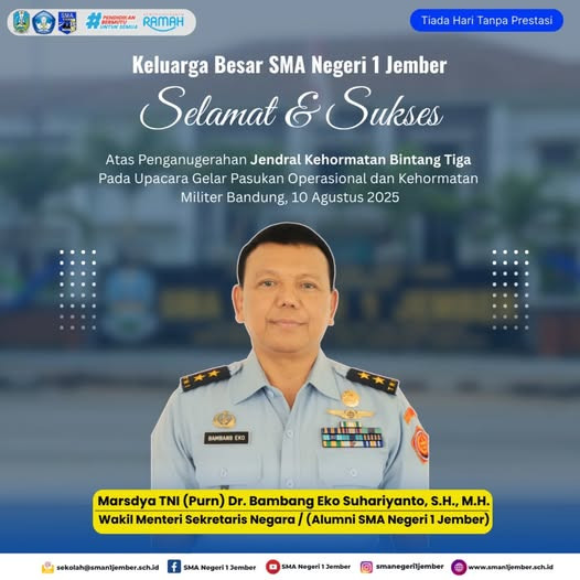 Selamat & Sukses  Penganugerahan Jenderal Kehormatan Bintang Tiga