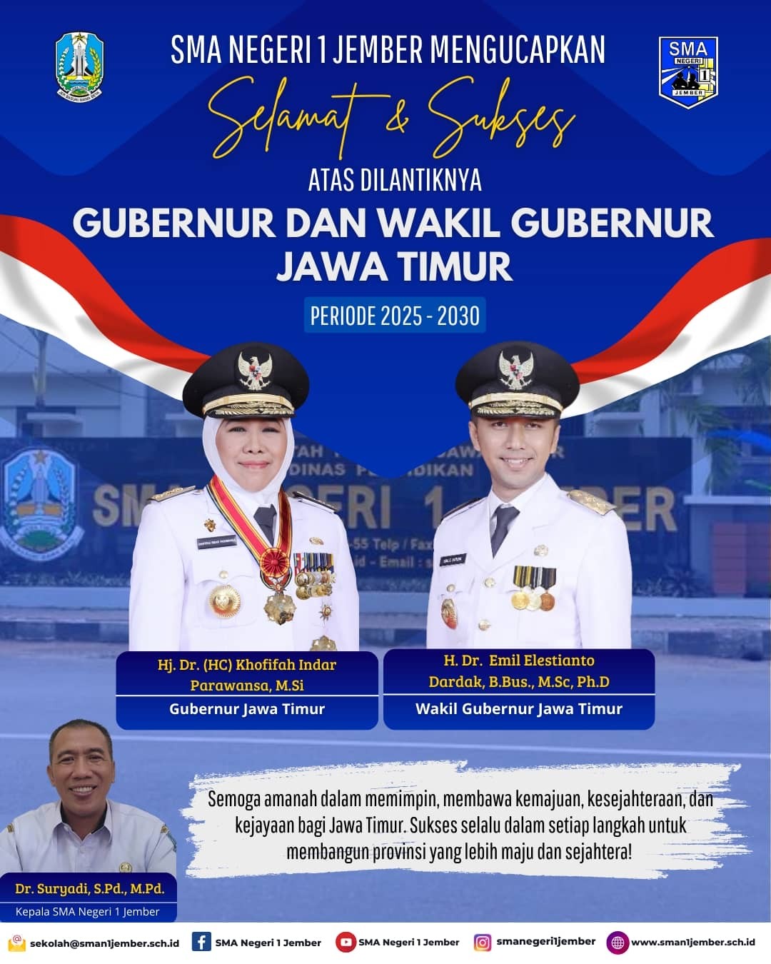 Selamat atas Pelantikan Gubernur dan Wakil Gubernur Jawa Timur