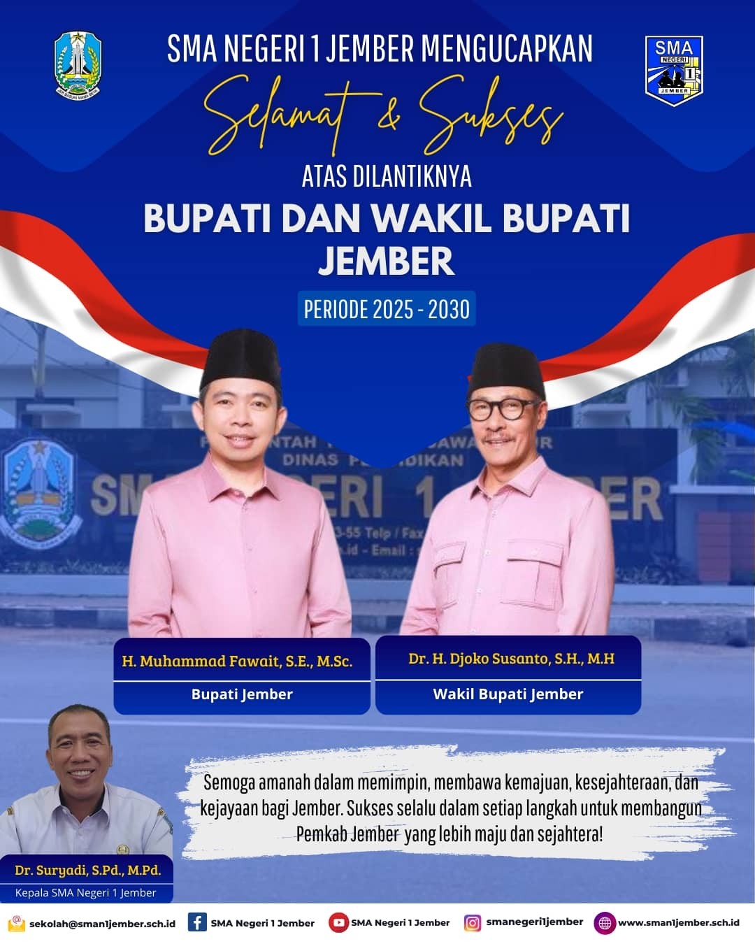 Selamat atas Pelantikan Bupati dan Wakil Bupati Jember