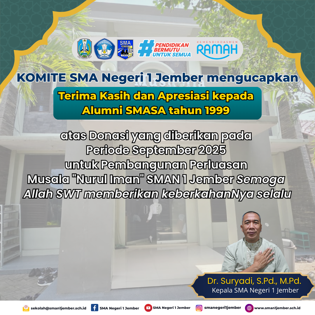 Terima Kasih Alumni SMASA 1999 atas Dukungan Pembangunan Musala