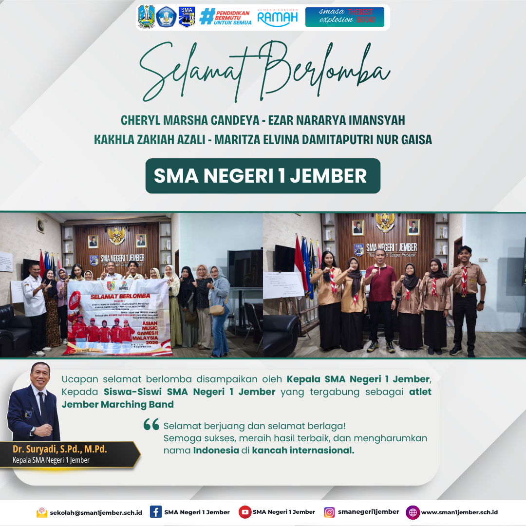 siswa-siswi SMA Negeri 1 Jember yang tergabung sebagai atlet Jember Marching Band dalam ajang intern