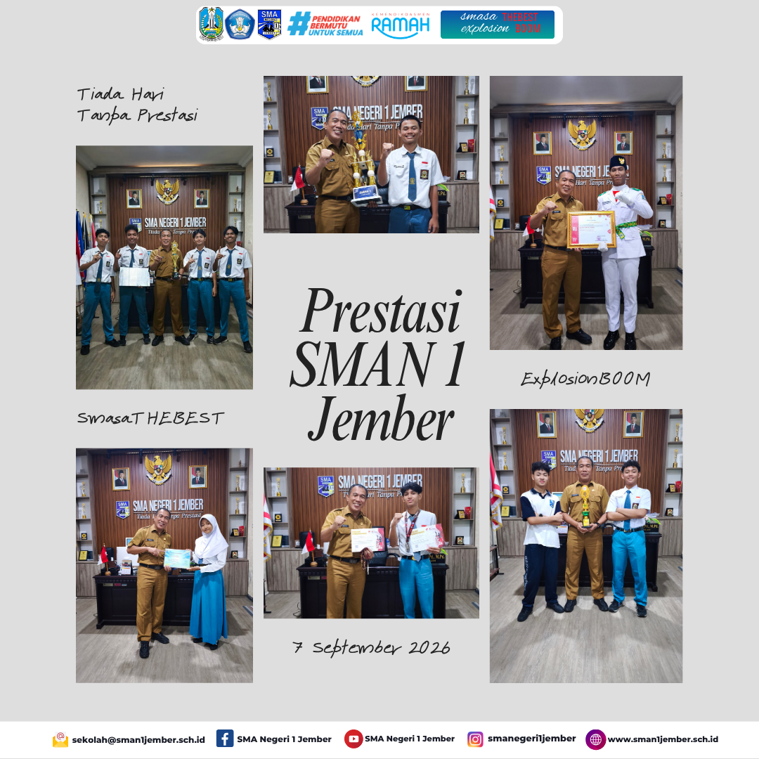 Deretan prestasi kembali hadir dari siswa-siswi SMA Negeri 1 Jember! 